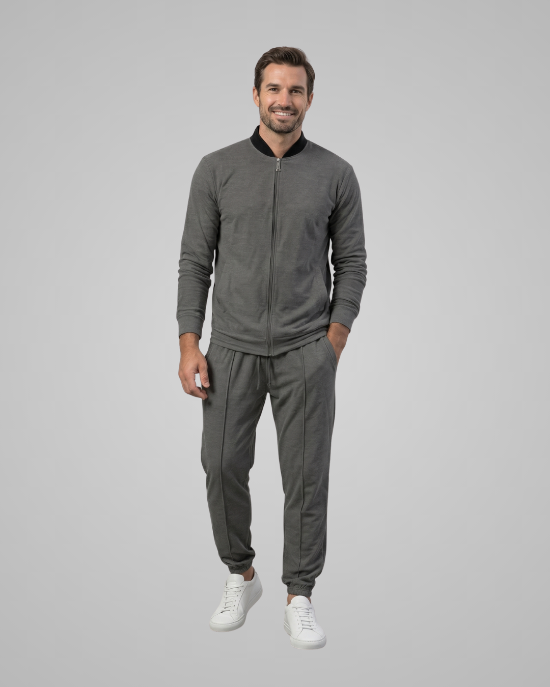 Men's Casual Zip-Up Tracksuit Set