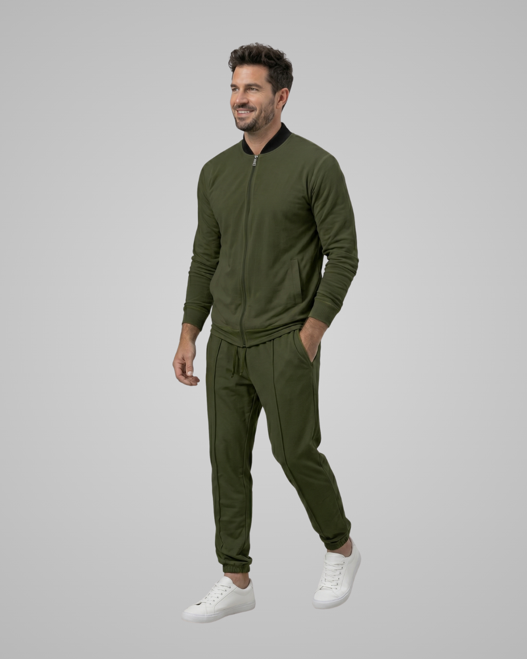 Men's Casual Zip-Up Tracksuit Set