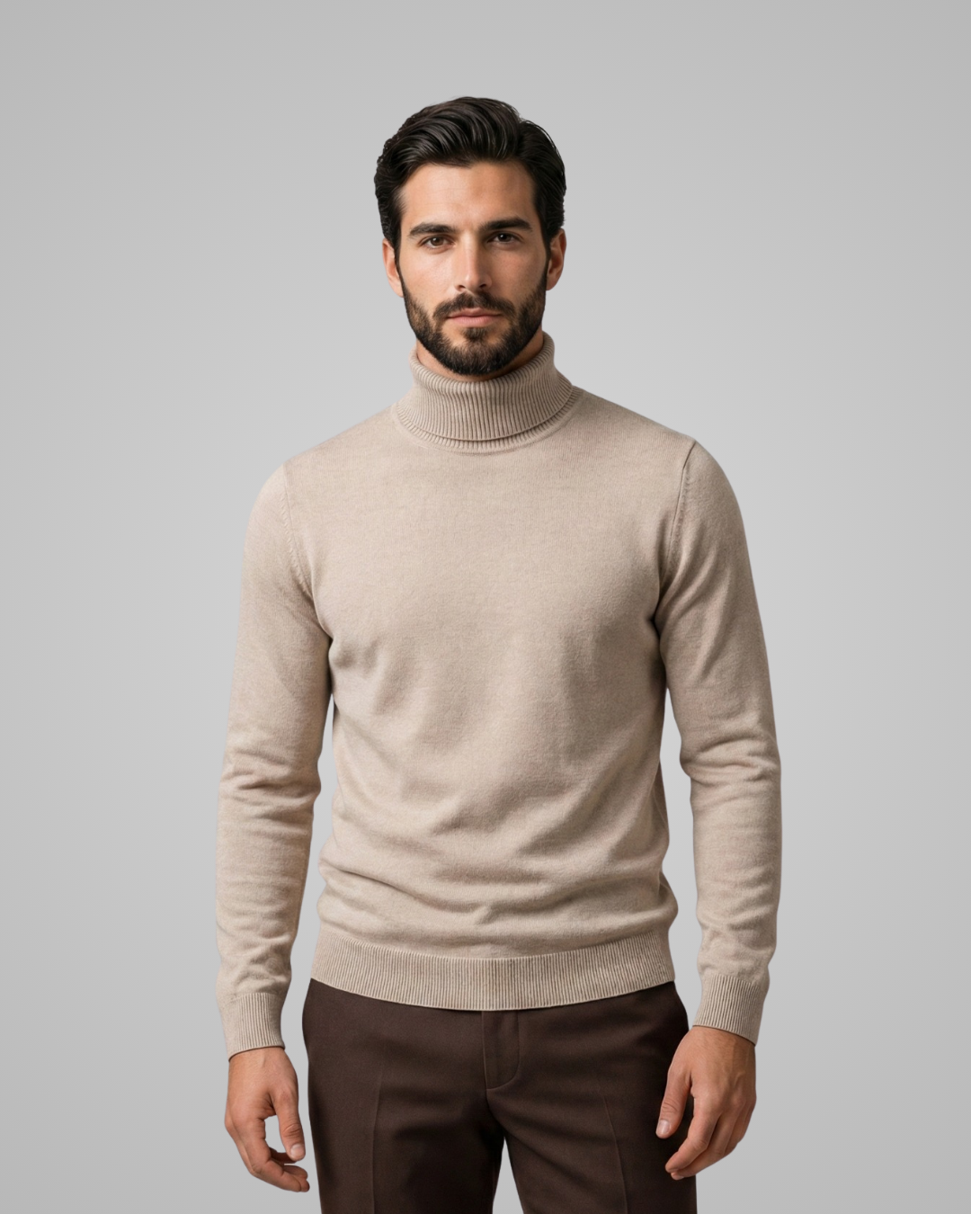 Men's Solid Turtle Neck Sweater