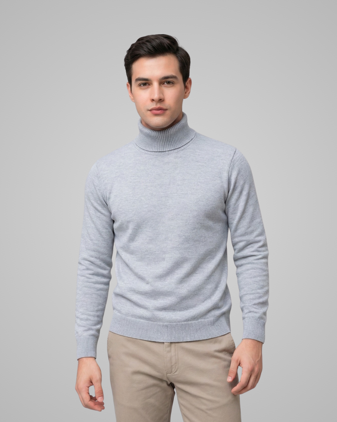 Men's Solid Turtle Neck Sweater