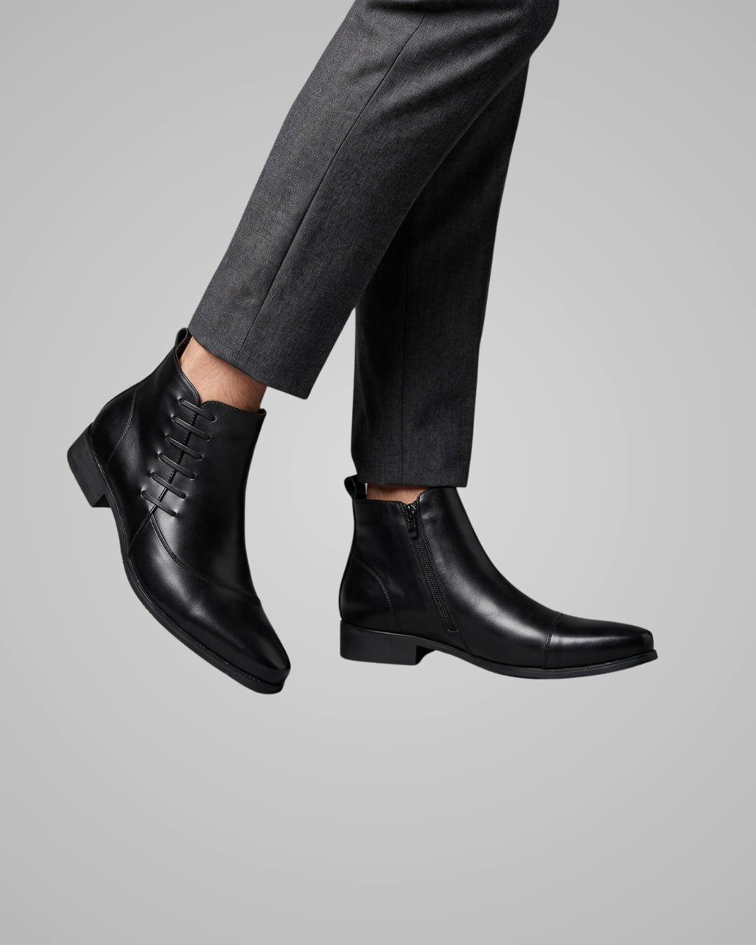 Men's Pointed Toe Side Zip Boots