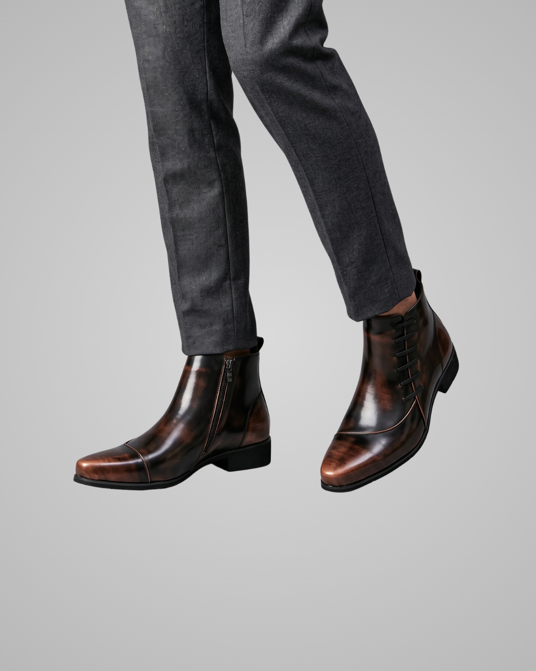 Men's Pointed Toe Side Zip Boots