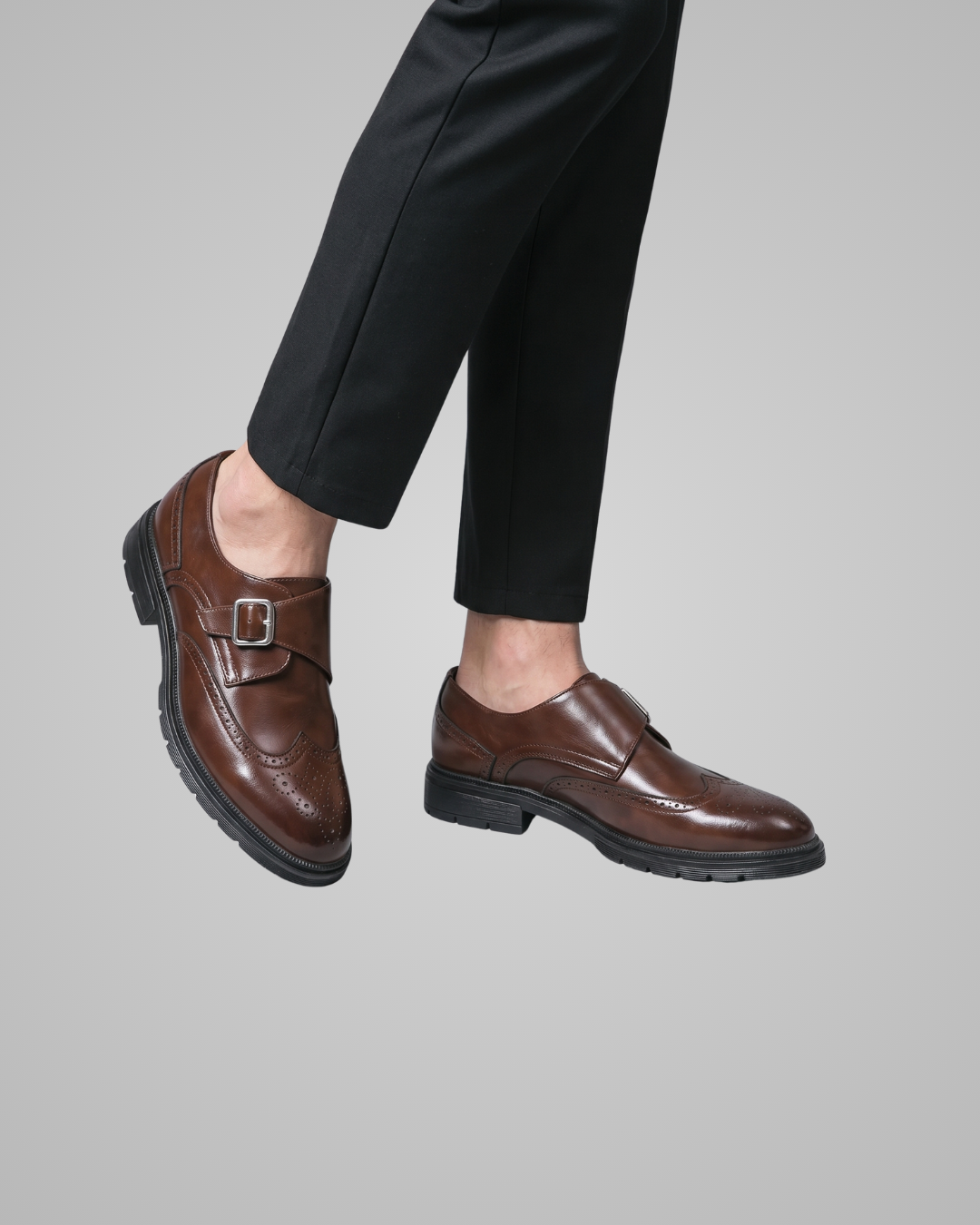 Men's Wingtip Dress Loafers in Brown