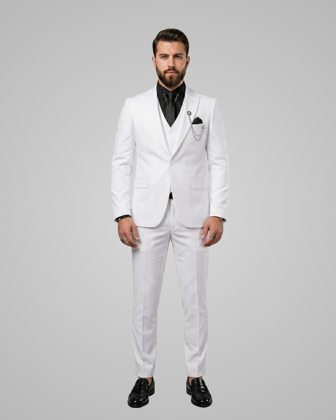 Men’s Slim Fit Notch Lapel 3 Piece Suit