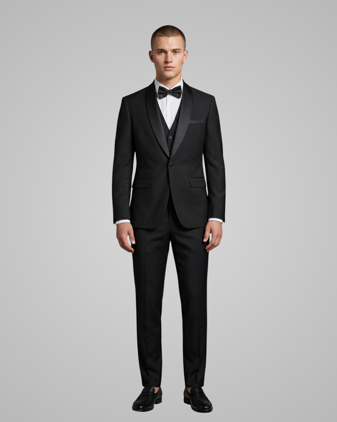 Black Men’s Formal Shawl Collar 3 Piece Suit