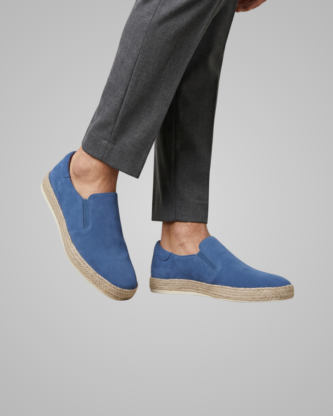 Men's Espadrille Slip-On Loafers in Sapphire Blue