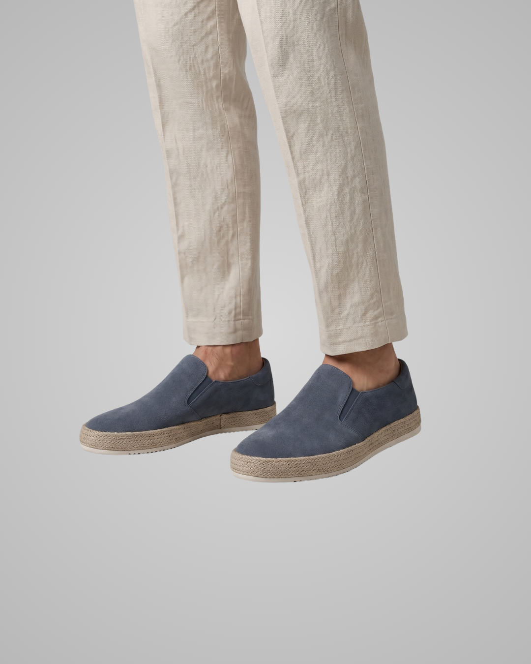 Men's Espadrille Slip-On Loafers in Dark Gray