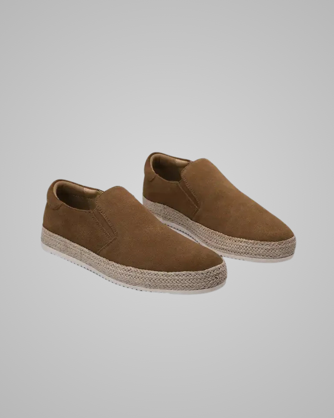 Men's Espadrille Slip-On Loafers in Yellow Brown