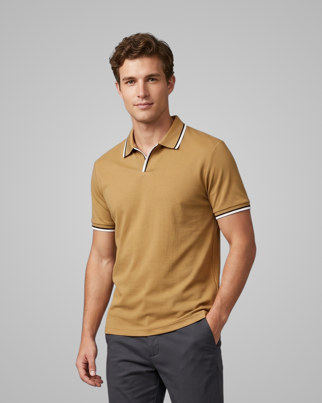 Men's Work Polo Shirt in Deep Khaki
