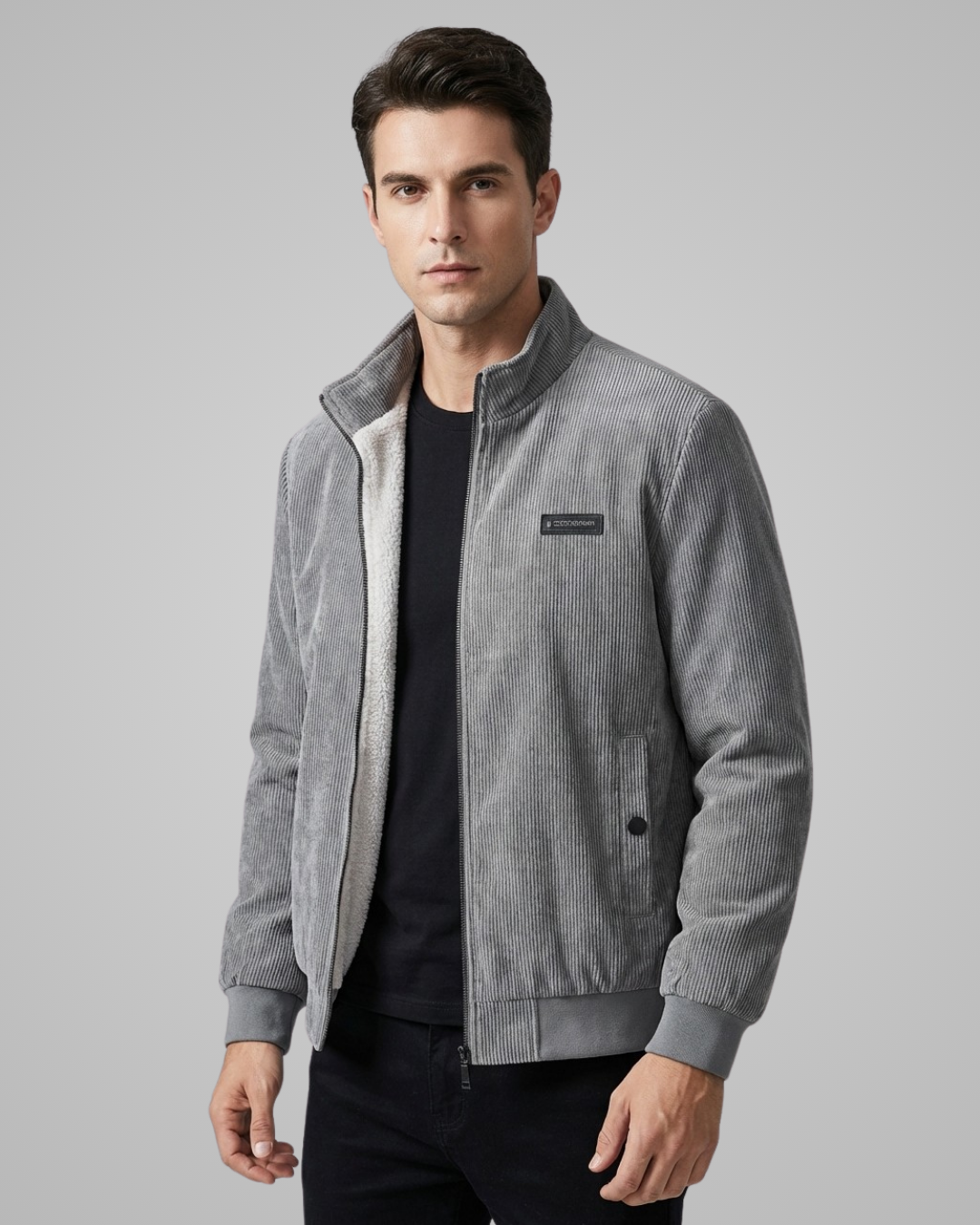 MatteoCollectionStylishCorduroyJacketwithWarmLiningDurableWinterOuterwearforComfortandElegance_1