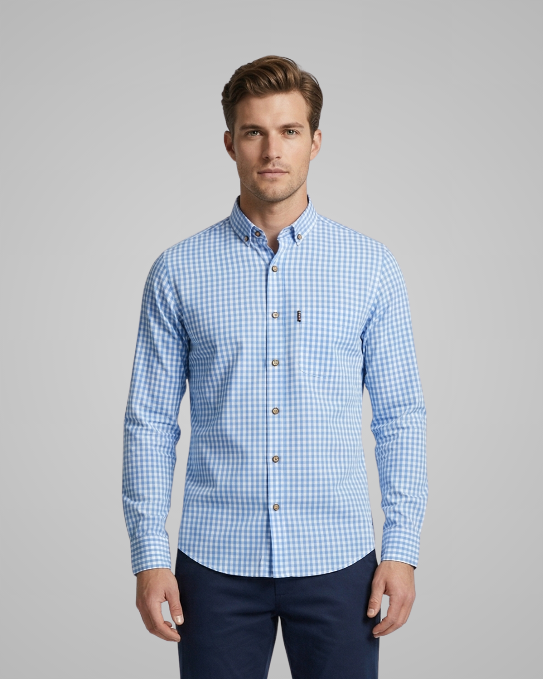 Men's Checkered Button-Up Shirt