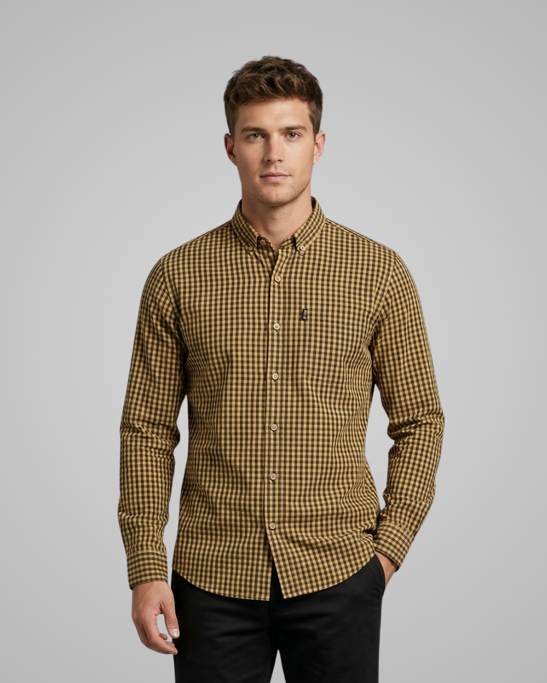 Men's Checkered Button-Up Shirt