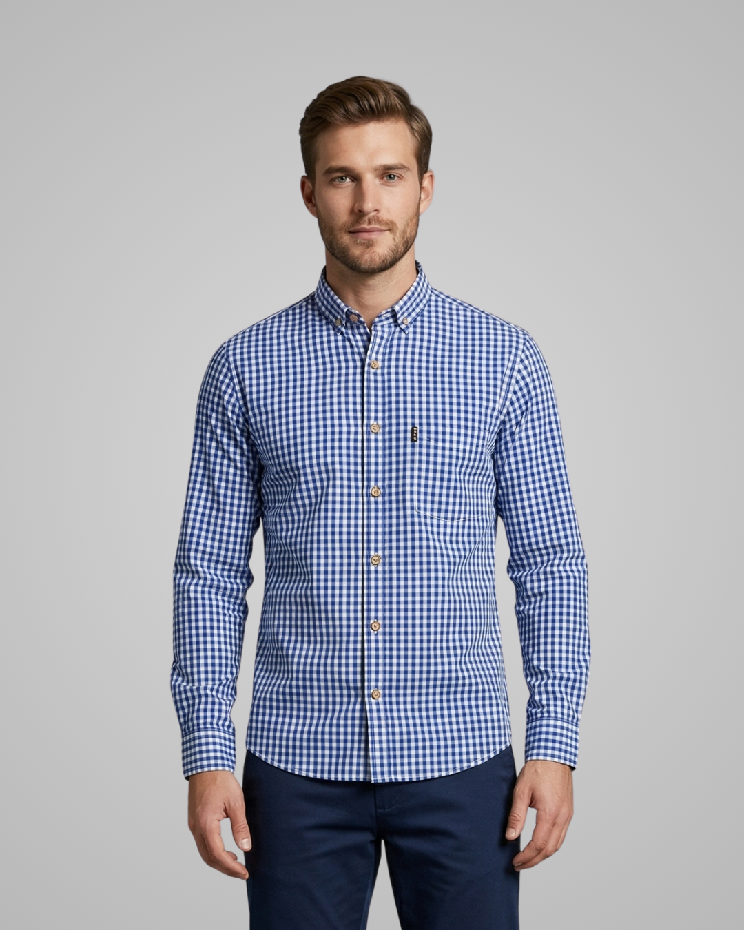 Men's Checkered Button-Up Shirt