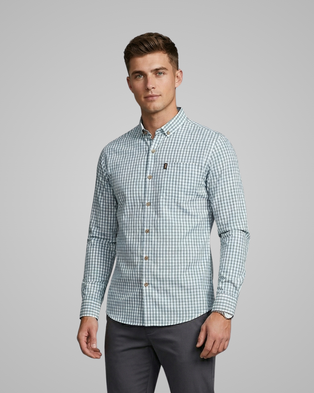 Men's Checkered Button-Up Shirt