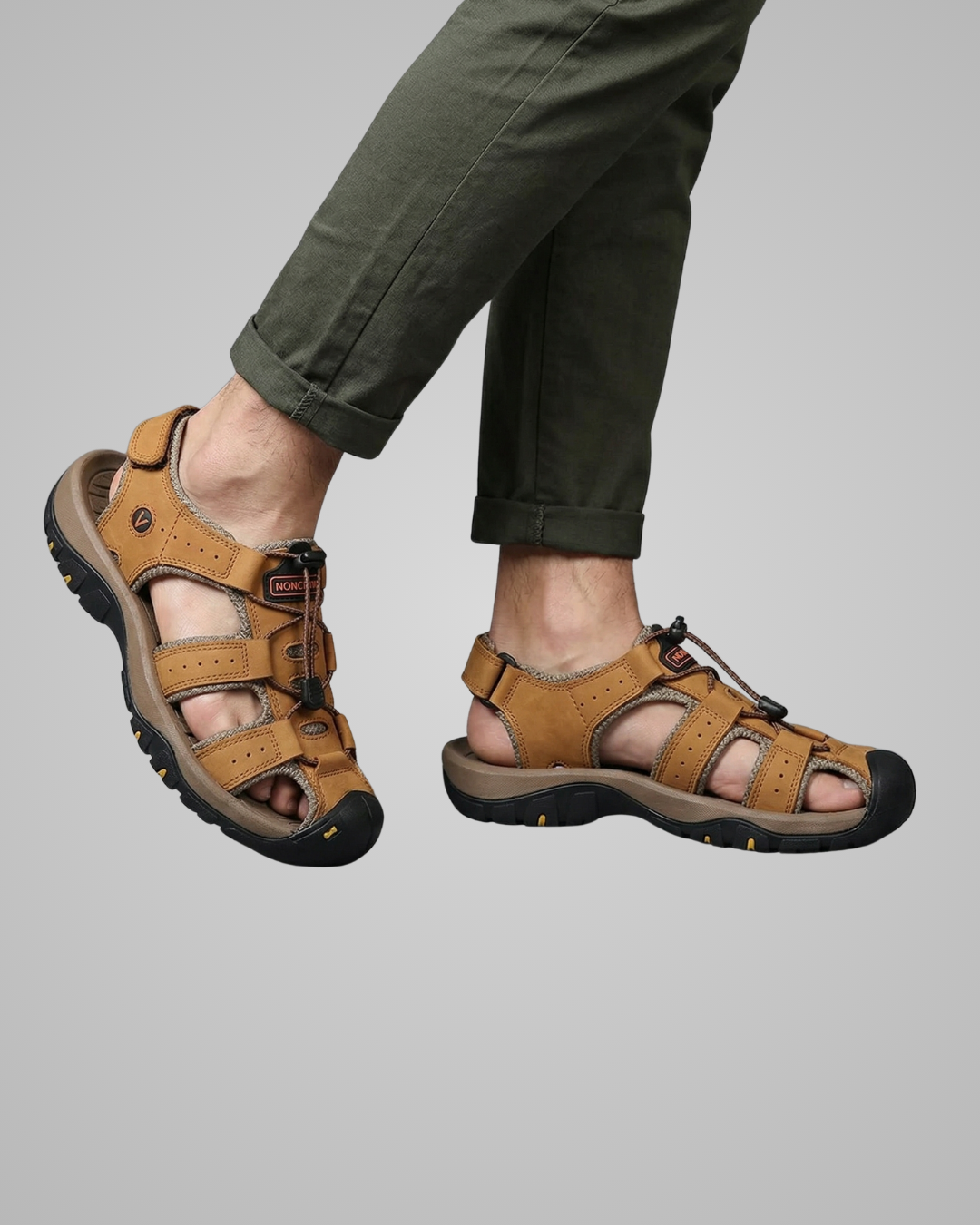 Men's Closed Toe Hiking Sandals in Golden