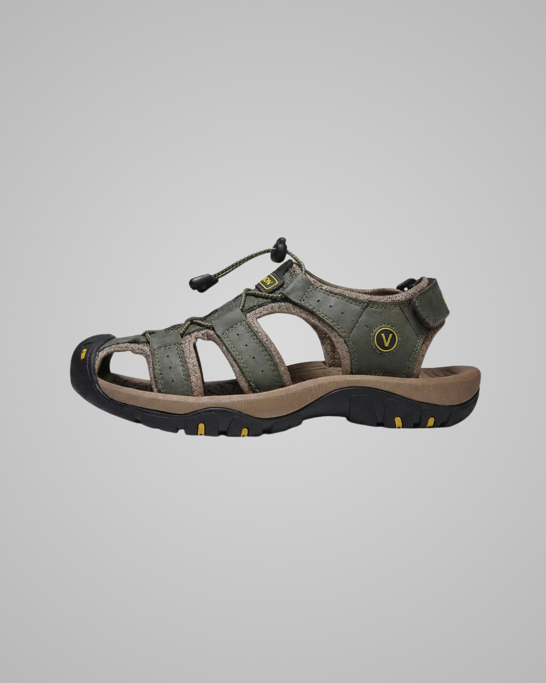 Men's Closed Toe Hiking Sandals in Army Green