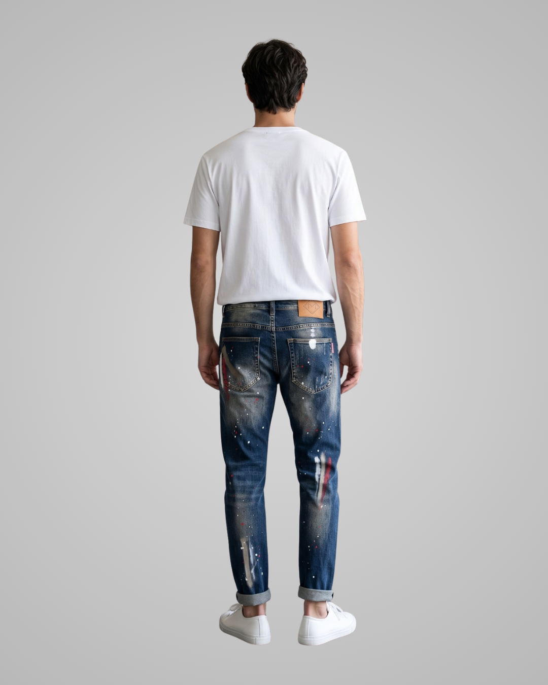 Men's Distressed Patchwork Jeans