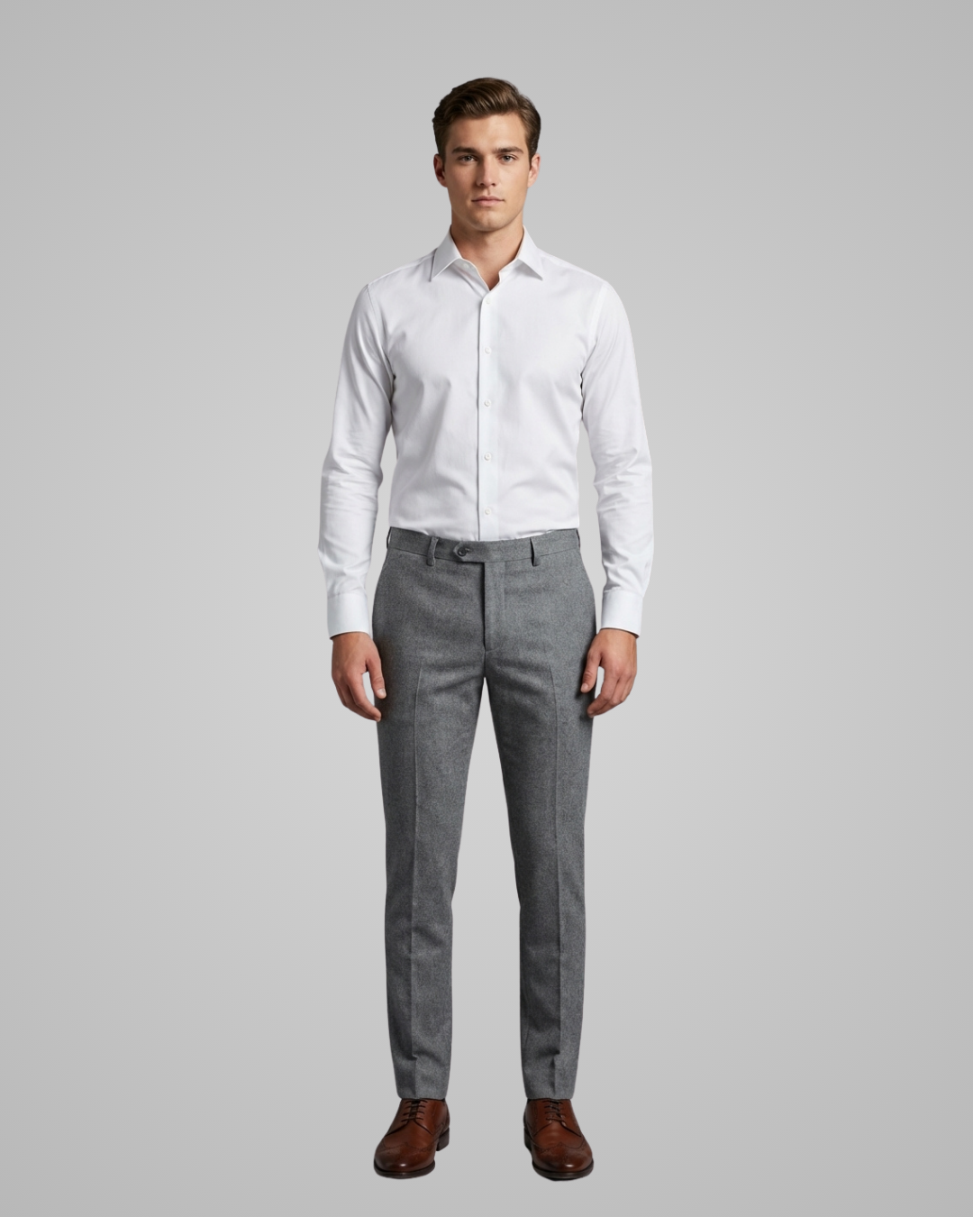 Men's Elastic Waist Tailored Trousers in Dark Grey