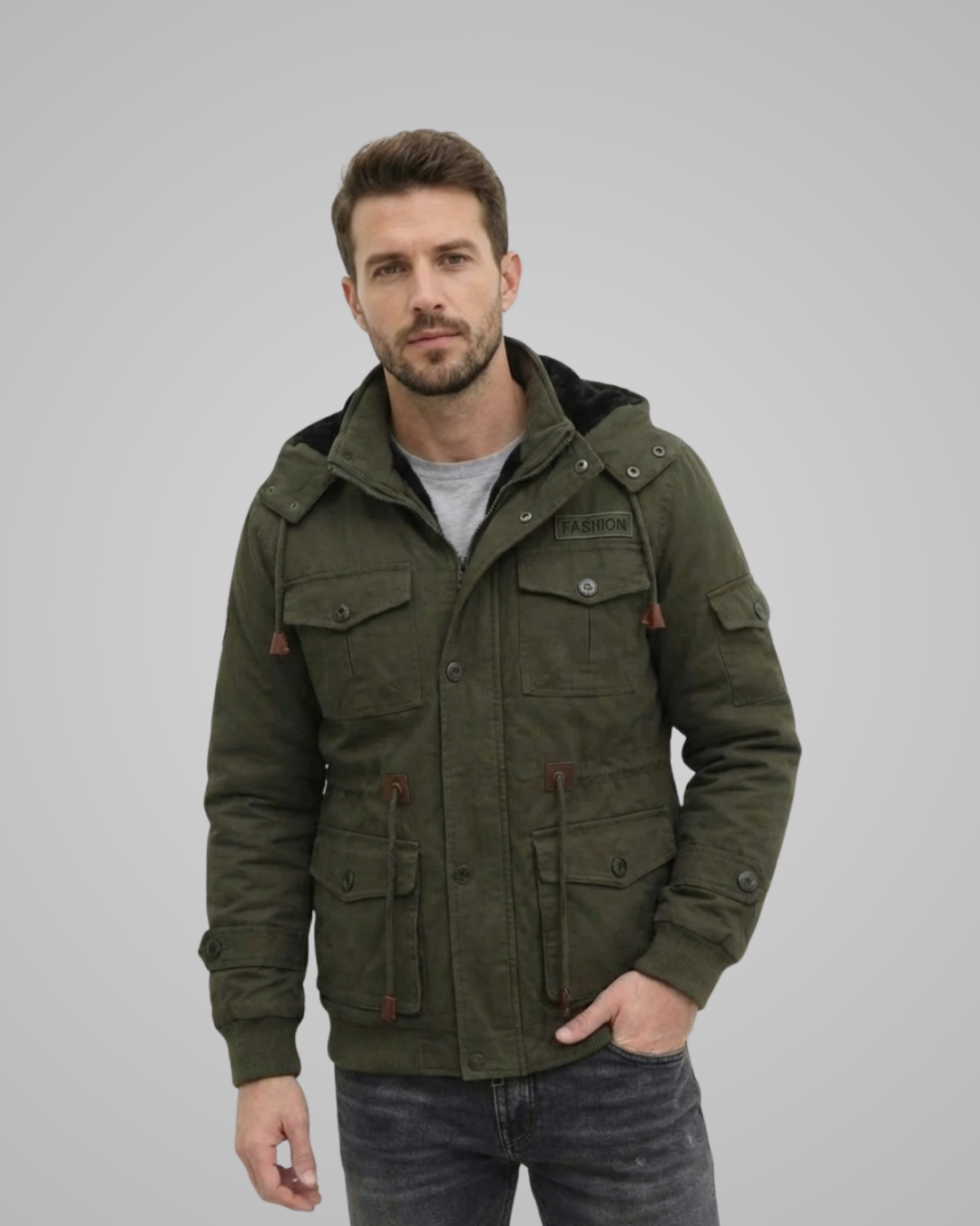 Men’s Fleece-Lined Winter Military Jacket