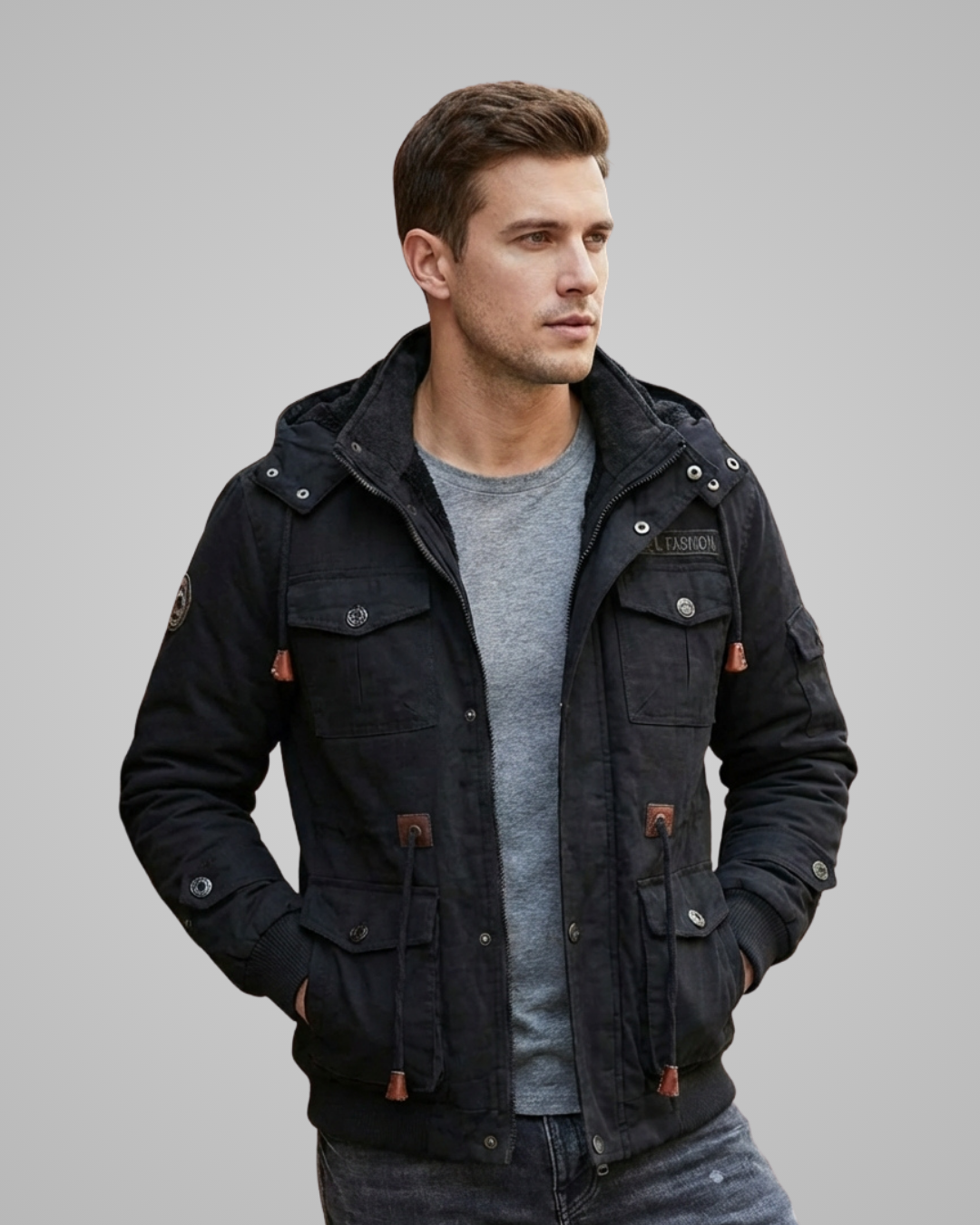 Men’s Fleece-Lined Winter Military Jacket