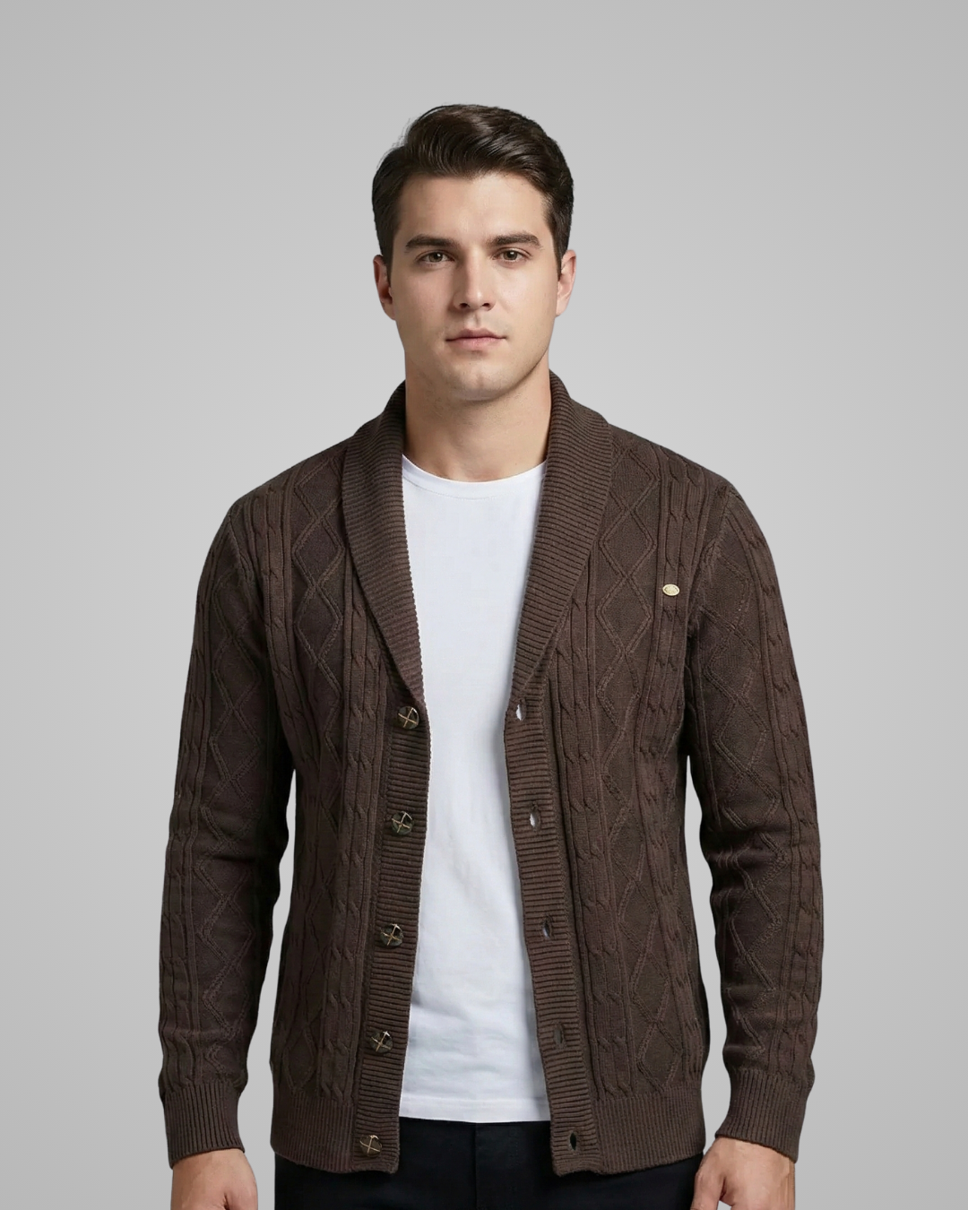Men's Shawl Collar Knit Cardigan