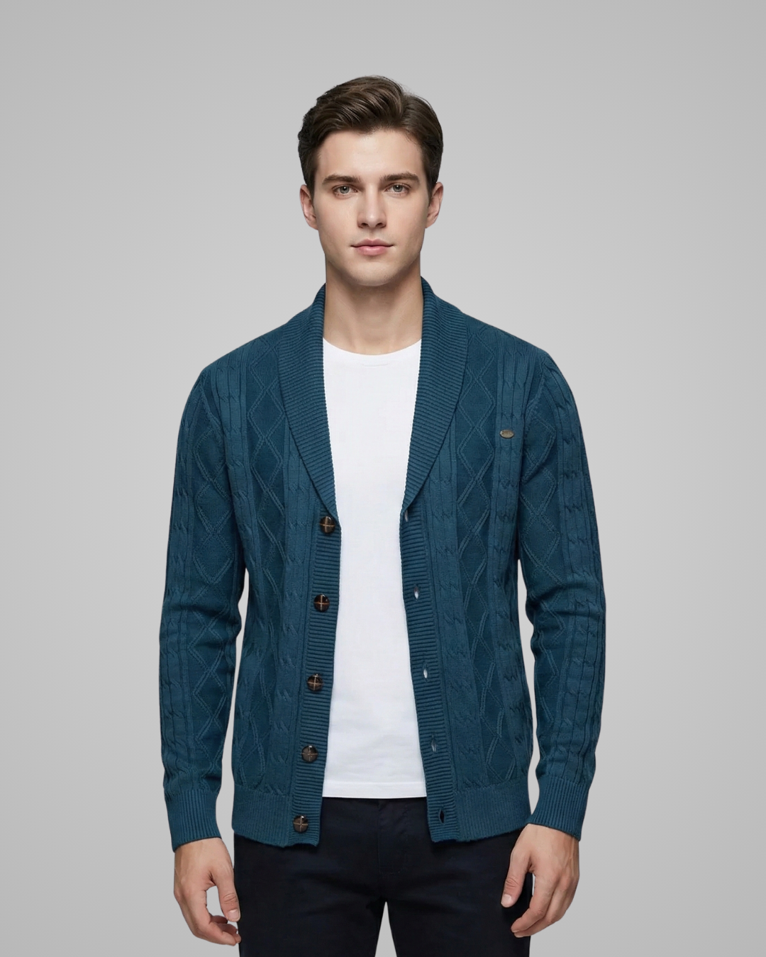 Men's Shawl Collar Knit Cardigan