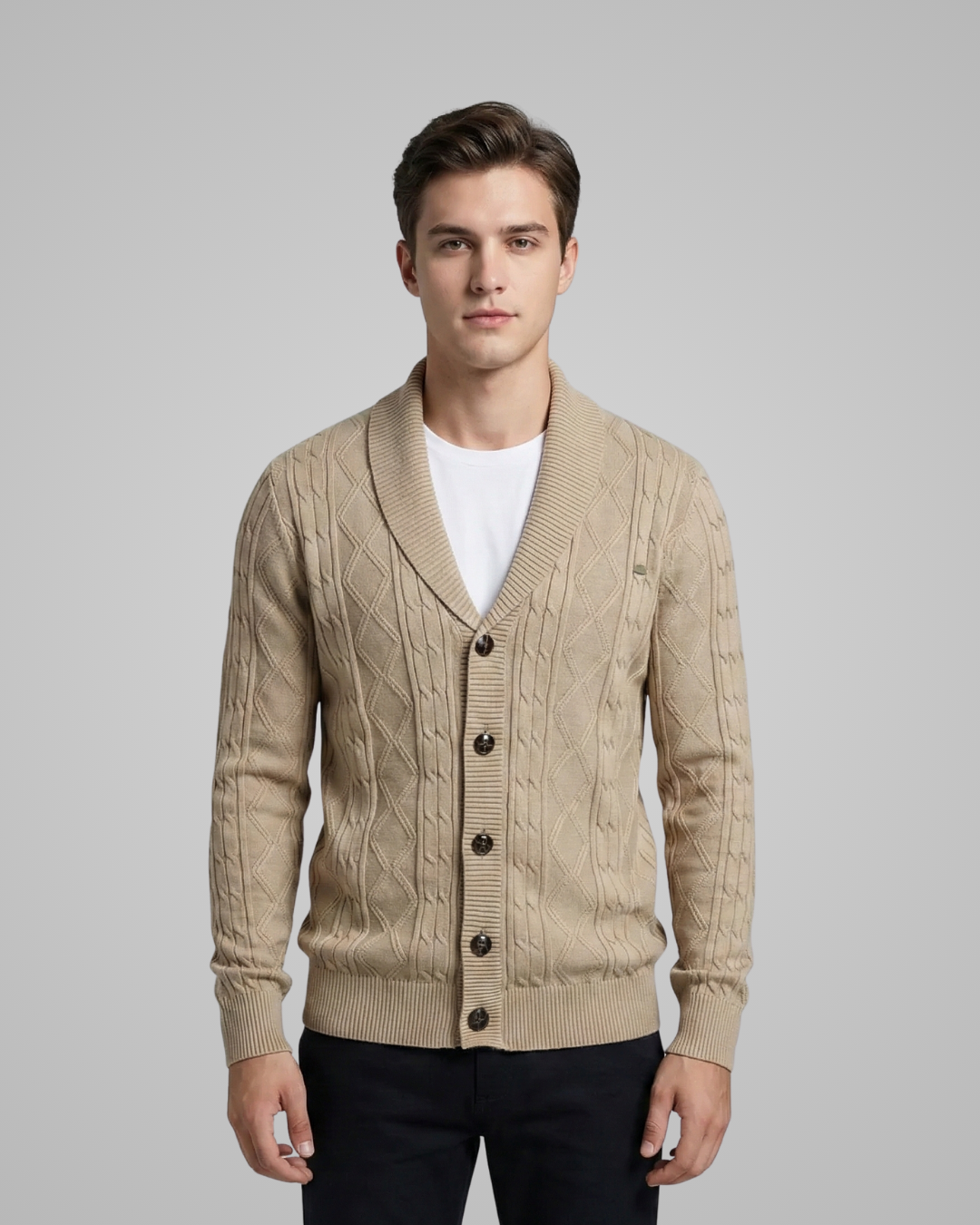 Men's Shawl Collar Knit Cardigan