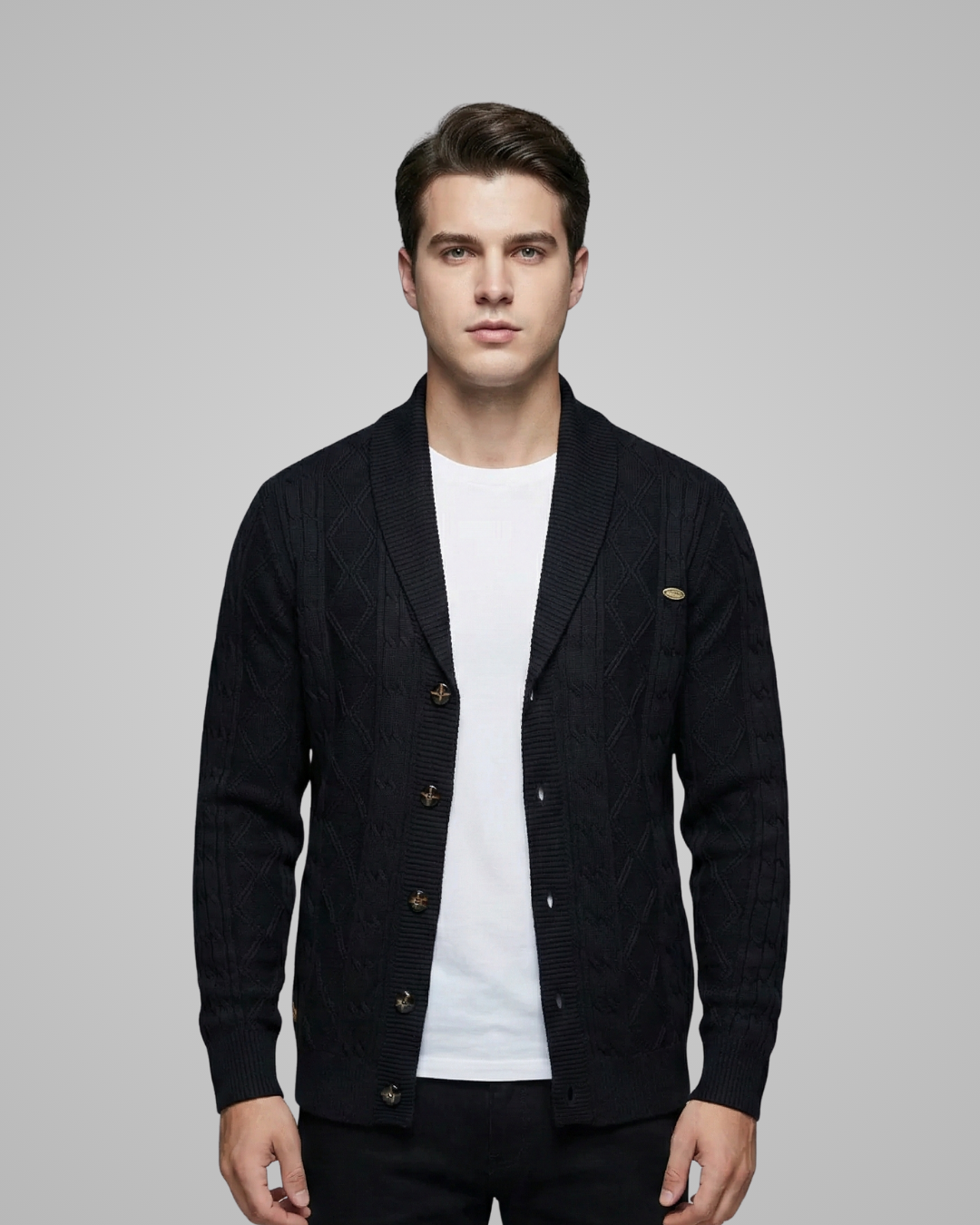 Men's Shawl Collar Knit Cardigan