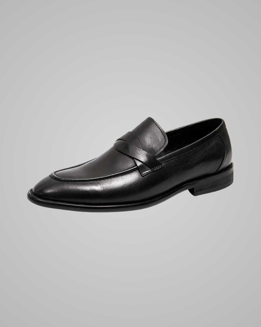 Black leather shoe