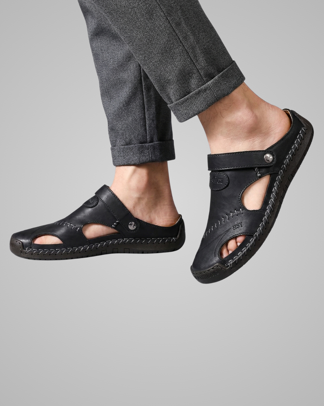 Men's Slip-On Summer Sandals in Black