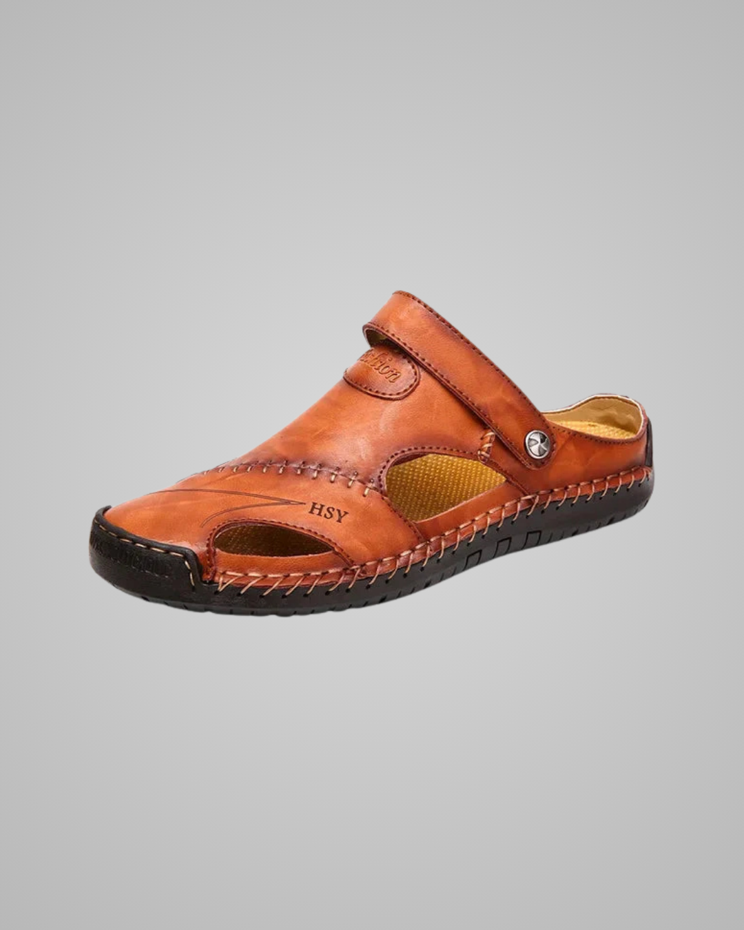 Men's Slip-On Summer Sandals in Red Brown