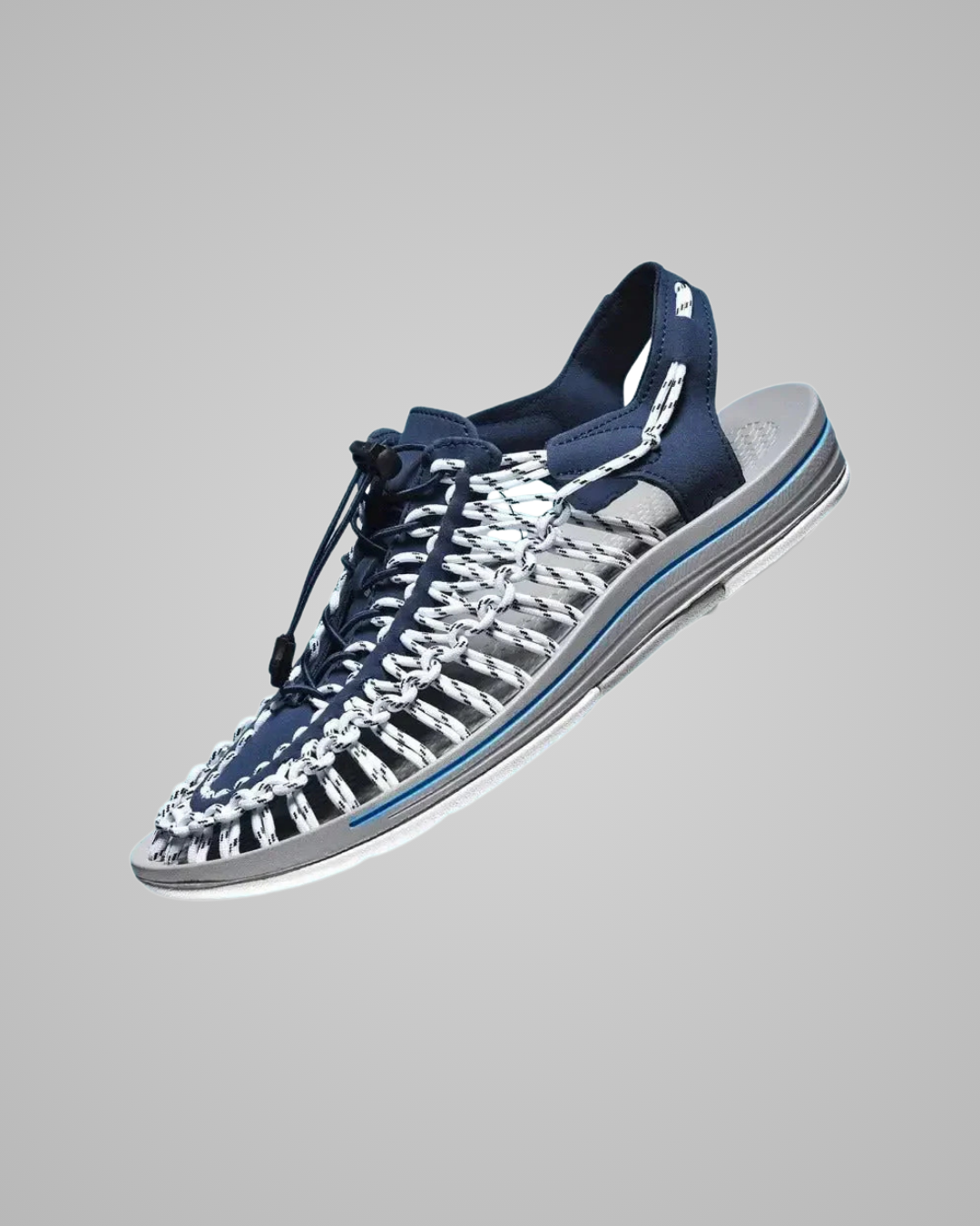 Men's Slip-On Woven Summer Sandals in Blue