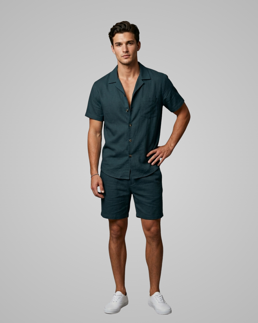 Men's Summer Cuban Collar Co-Ord Set