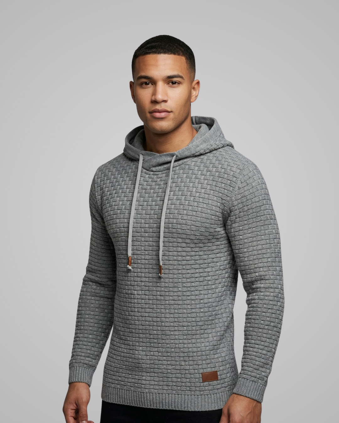 Men's Textured Knit Hoodie