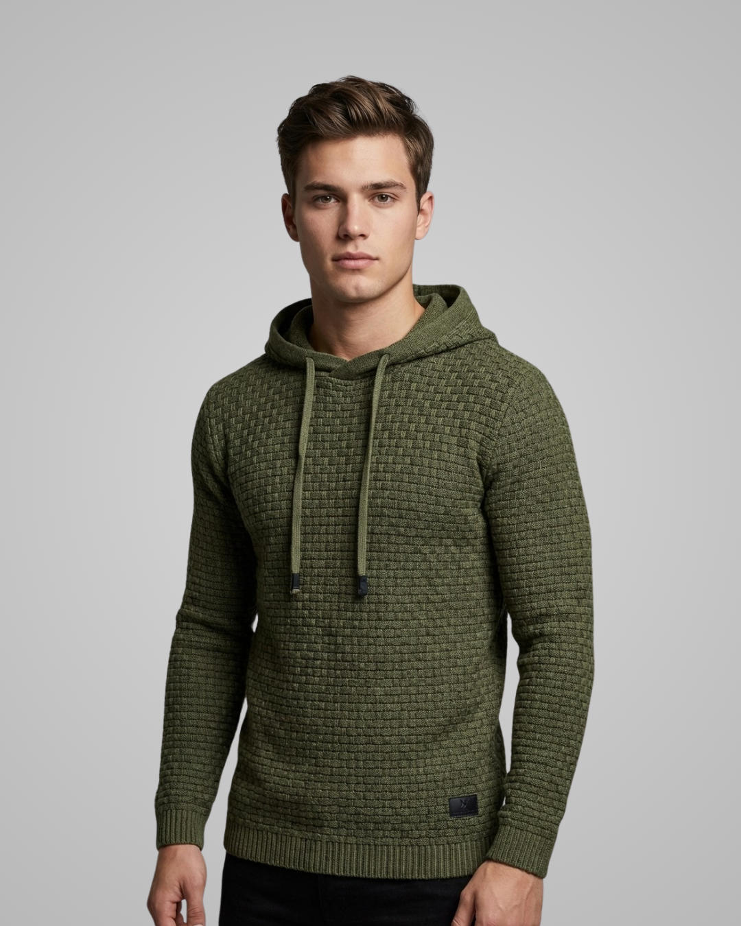 Men's Textured Knit Hoodie