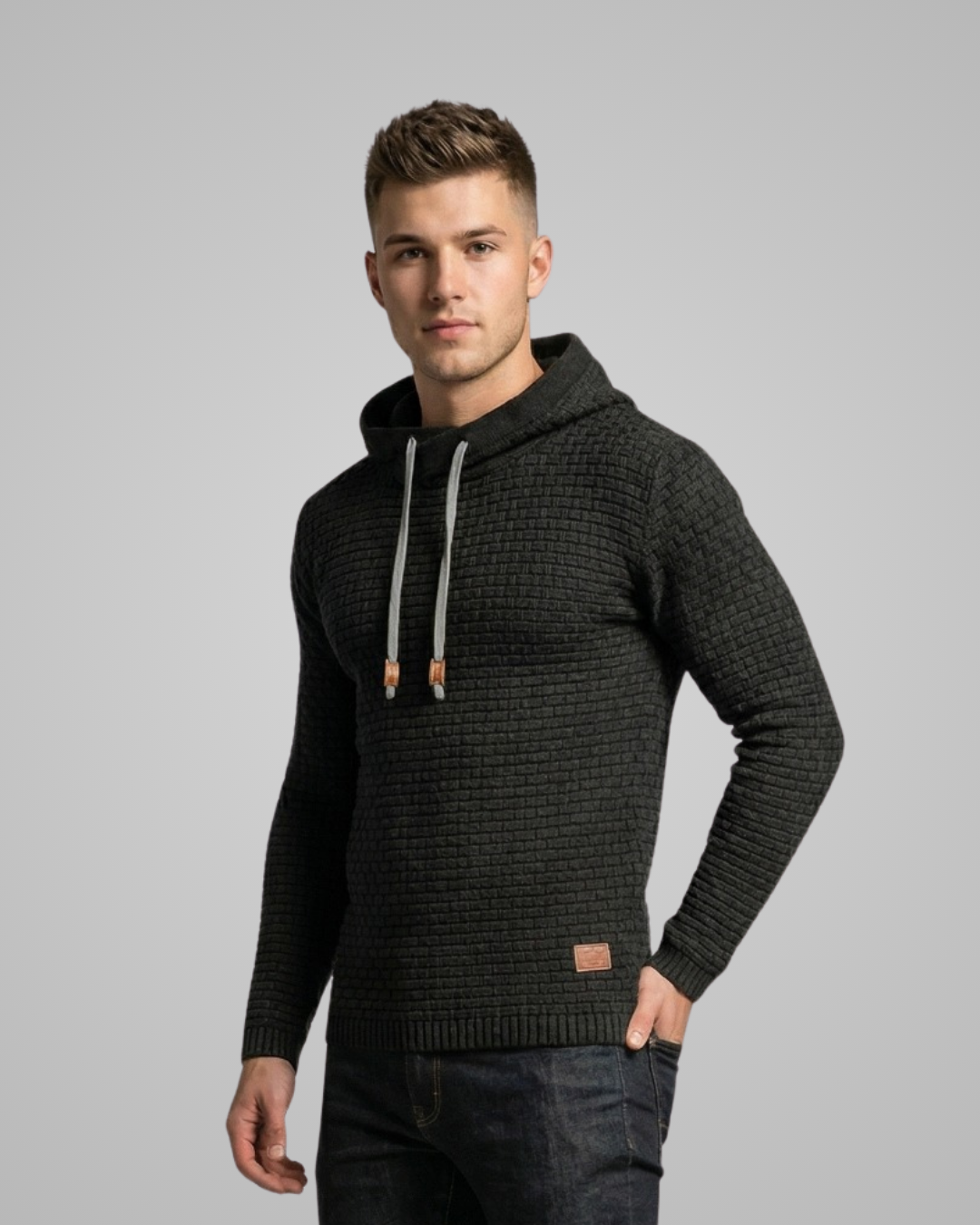 Men's Textured Knit Hoodie