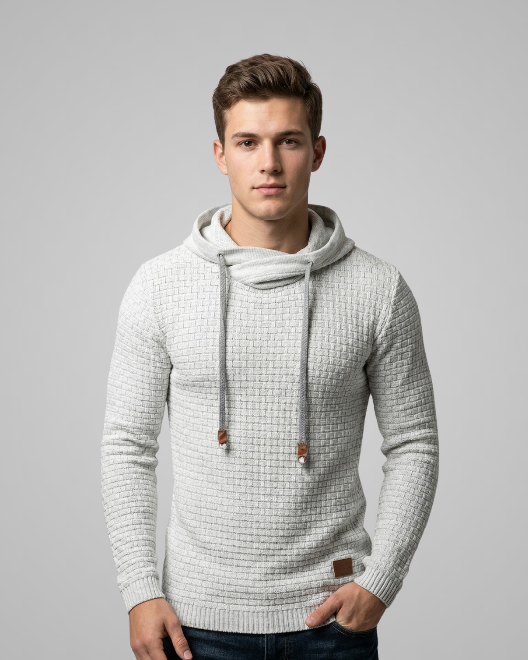 Men's Textured Knit Hoodie