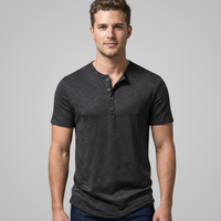 Men's V-Neck Button T-Shirt