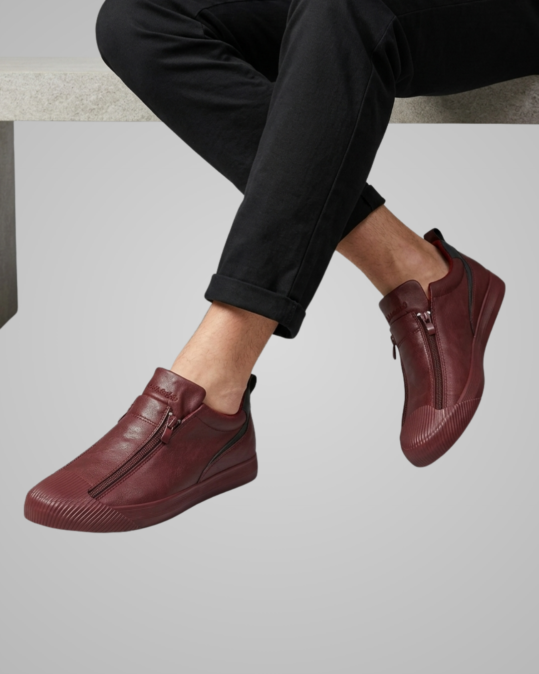 Men's Zip-Up Casual Sneakers