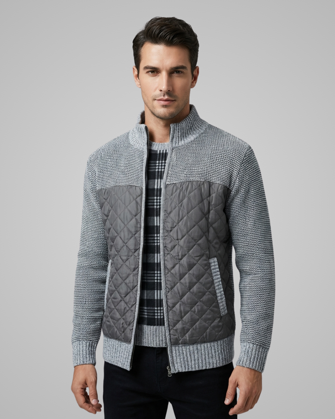 Men’s Spring Hybrid Quilted Knit Jacket