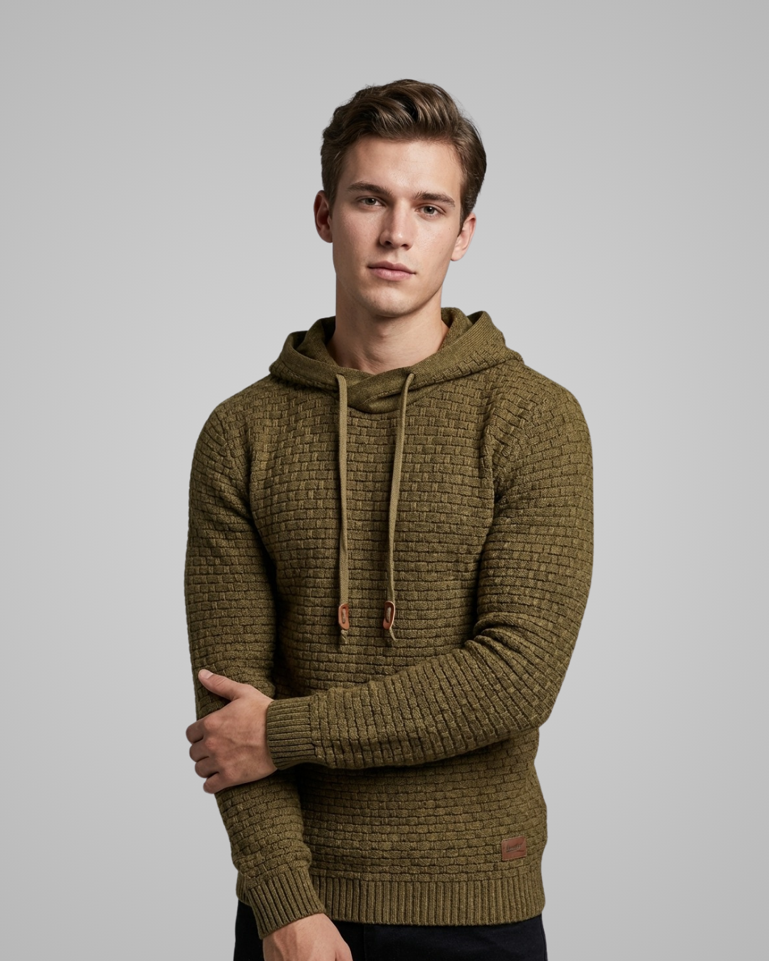 Men's Textured Knit Hoodie