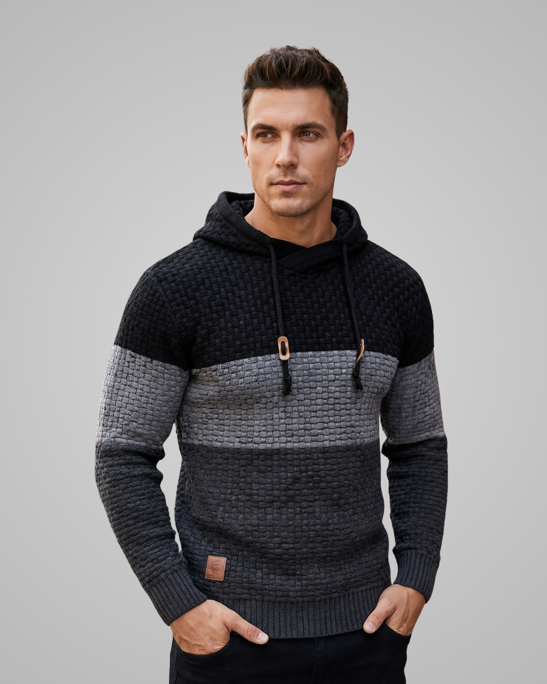 Men's Triple Tone Knit Hoodie