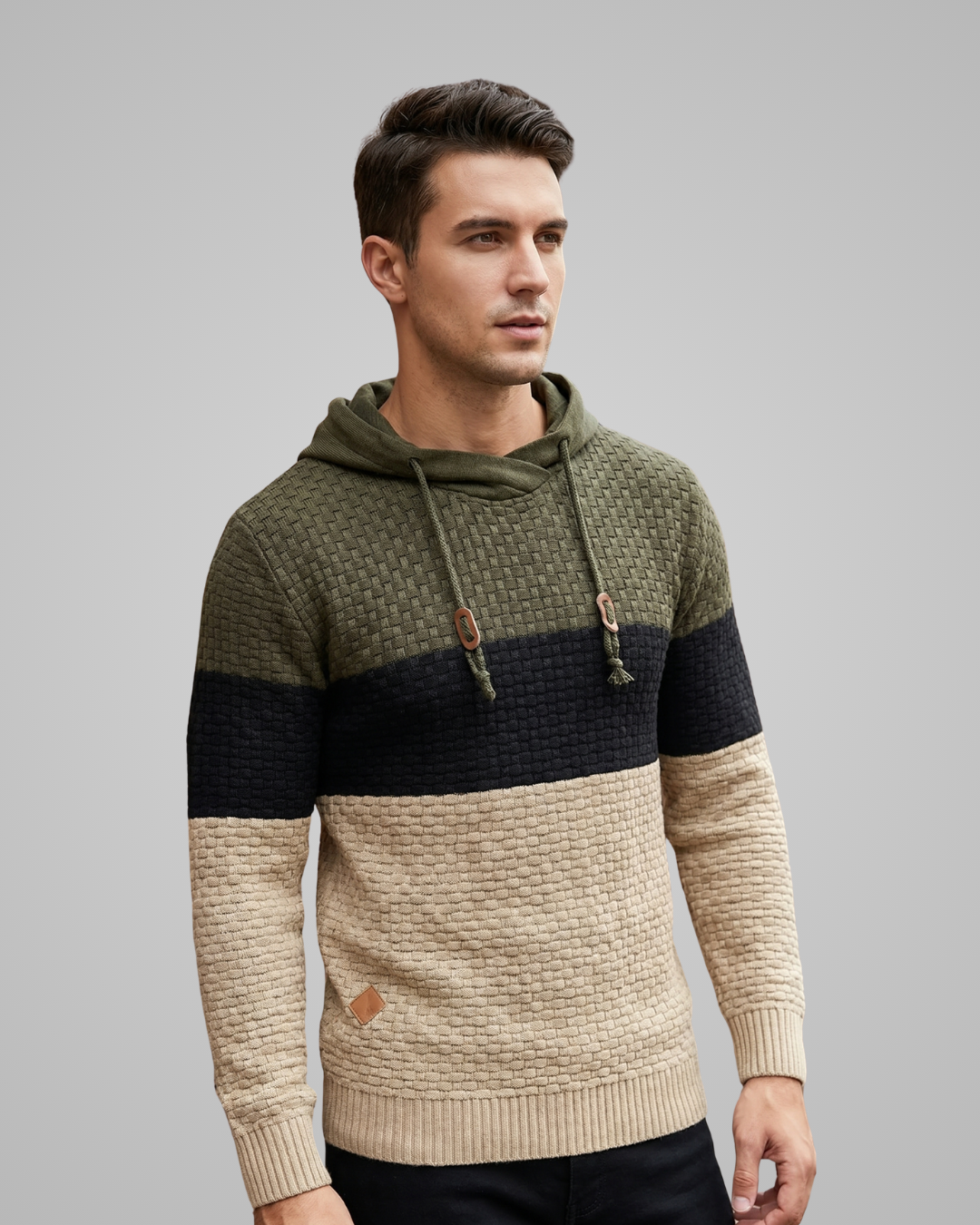 Men's Triple Tone Knit Hoodie