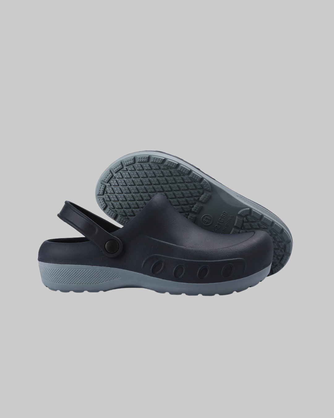 Men's Backstrap Closed-Toe Slippers in blue.