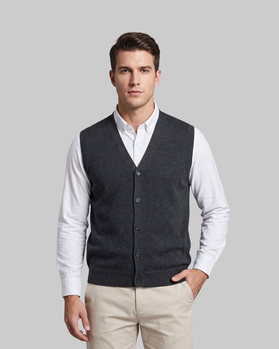 Men's Button-Front Casual Vest