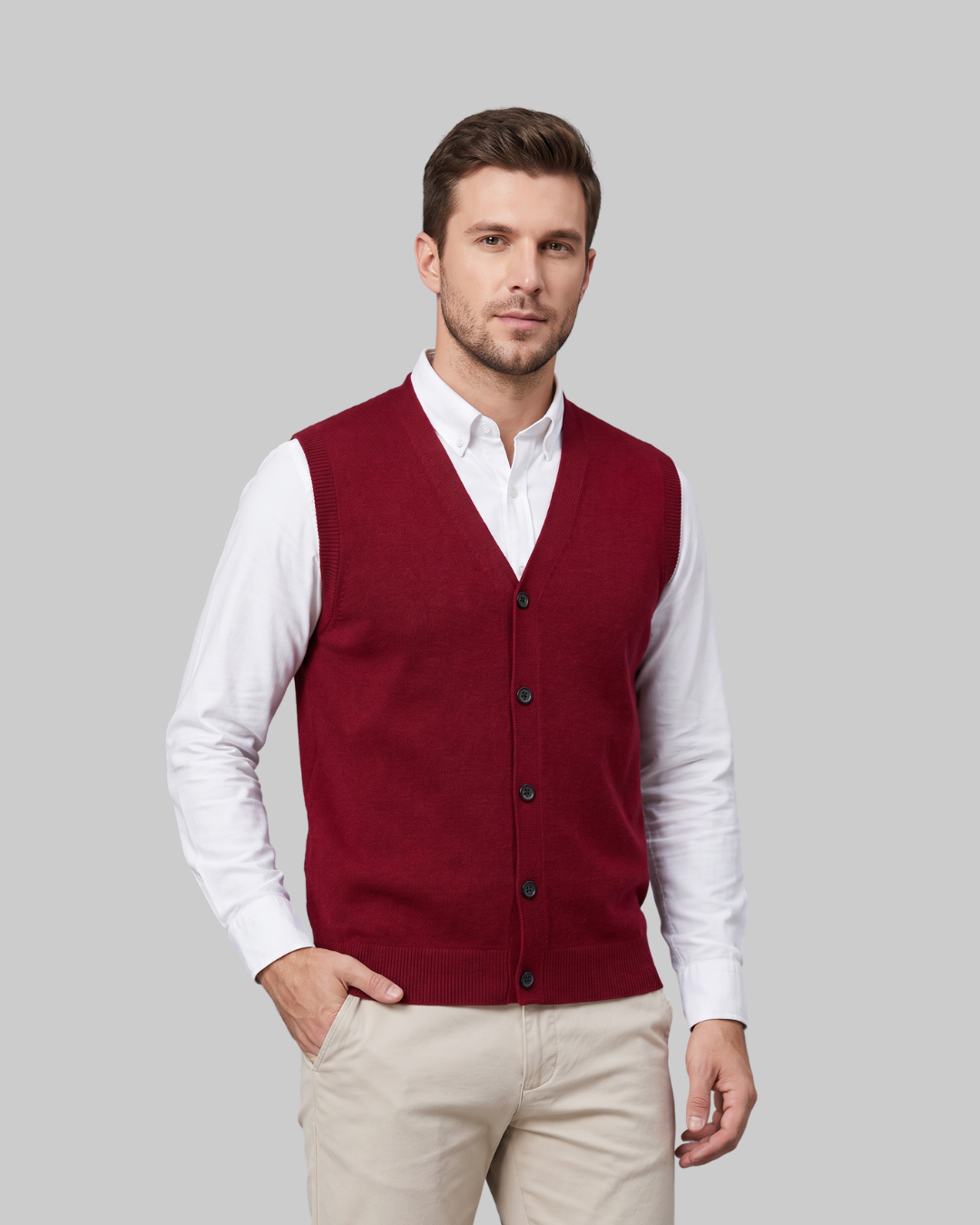 Men's Button-Front Casual Vest