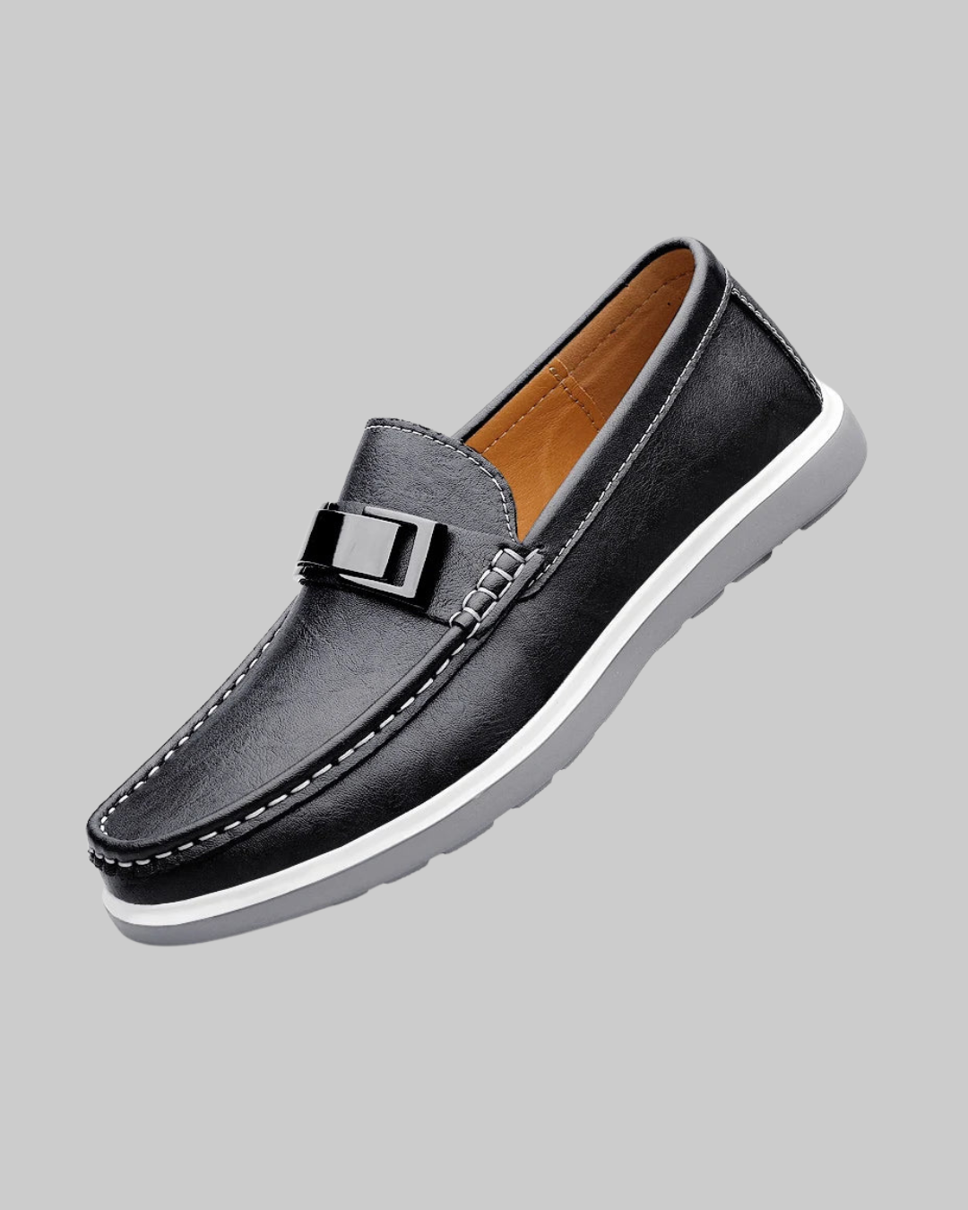 Men's Casual Dress Loafers in black.