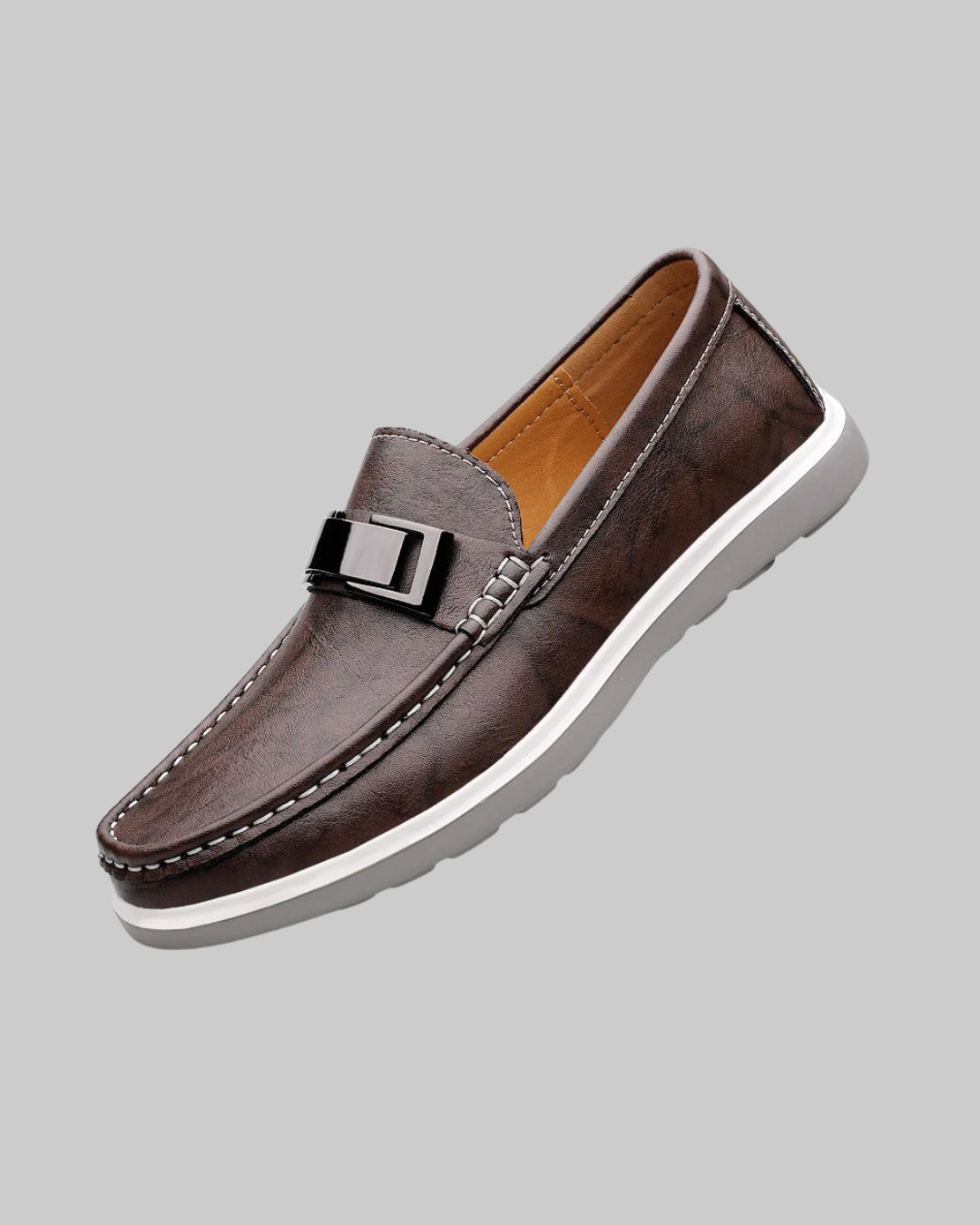 Men's Casual Dress Loafers in brown. 