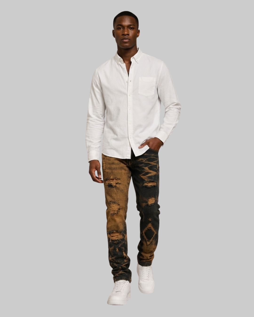 Men's Contrast Wash Jeans