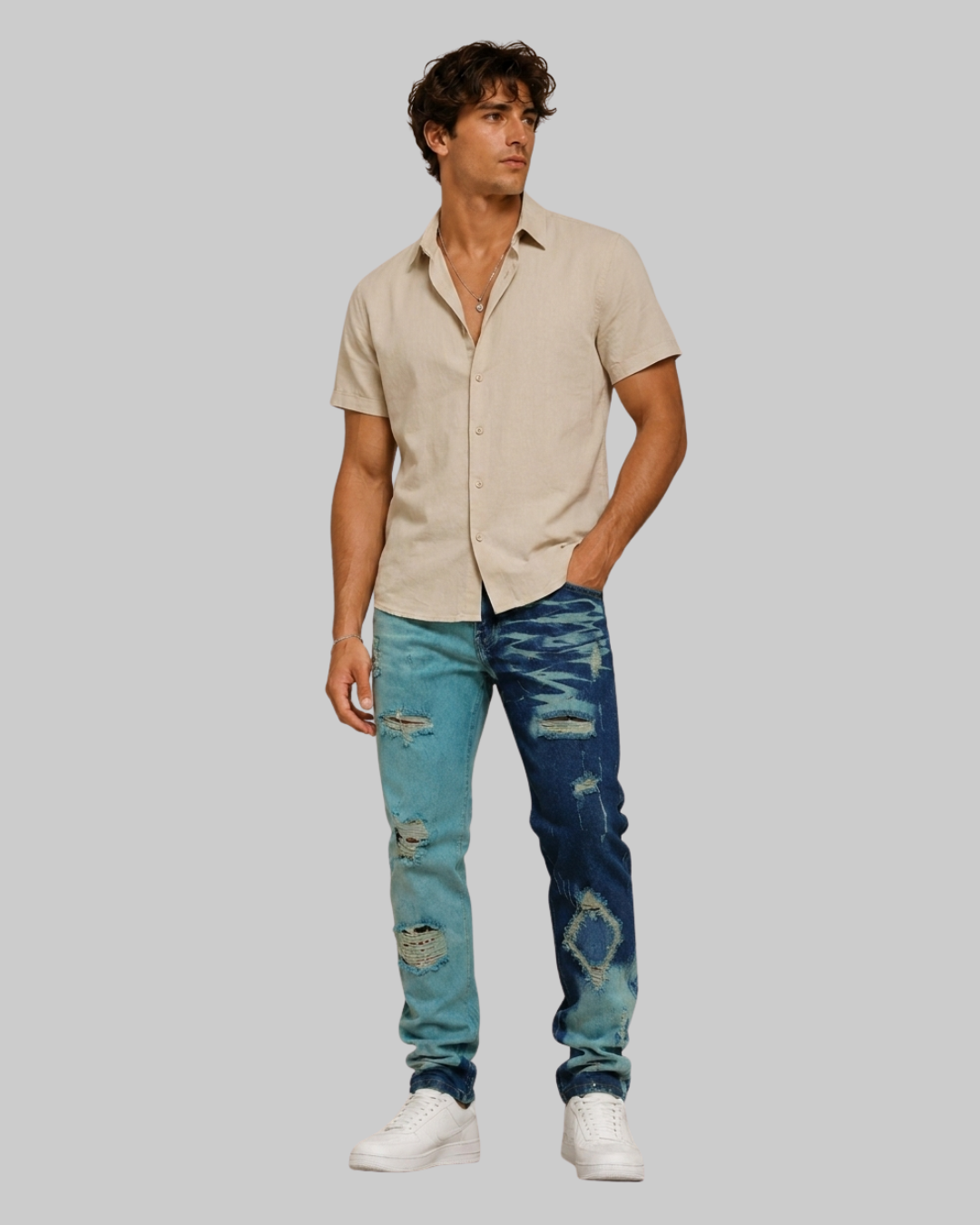 Men's Contrast Wash Jeans